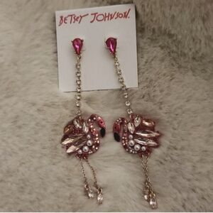 Betsey Johnson 💓Pink and Gold✨️🦩 Flamingo Earrings/NWT Stunning 🦩✨️💓🦩✨️💓🦩